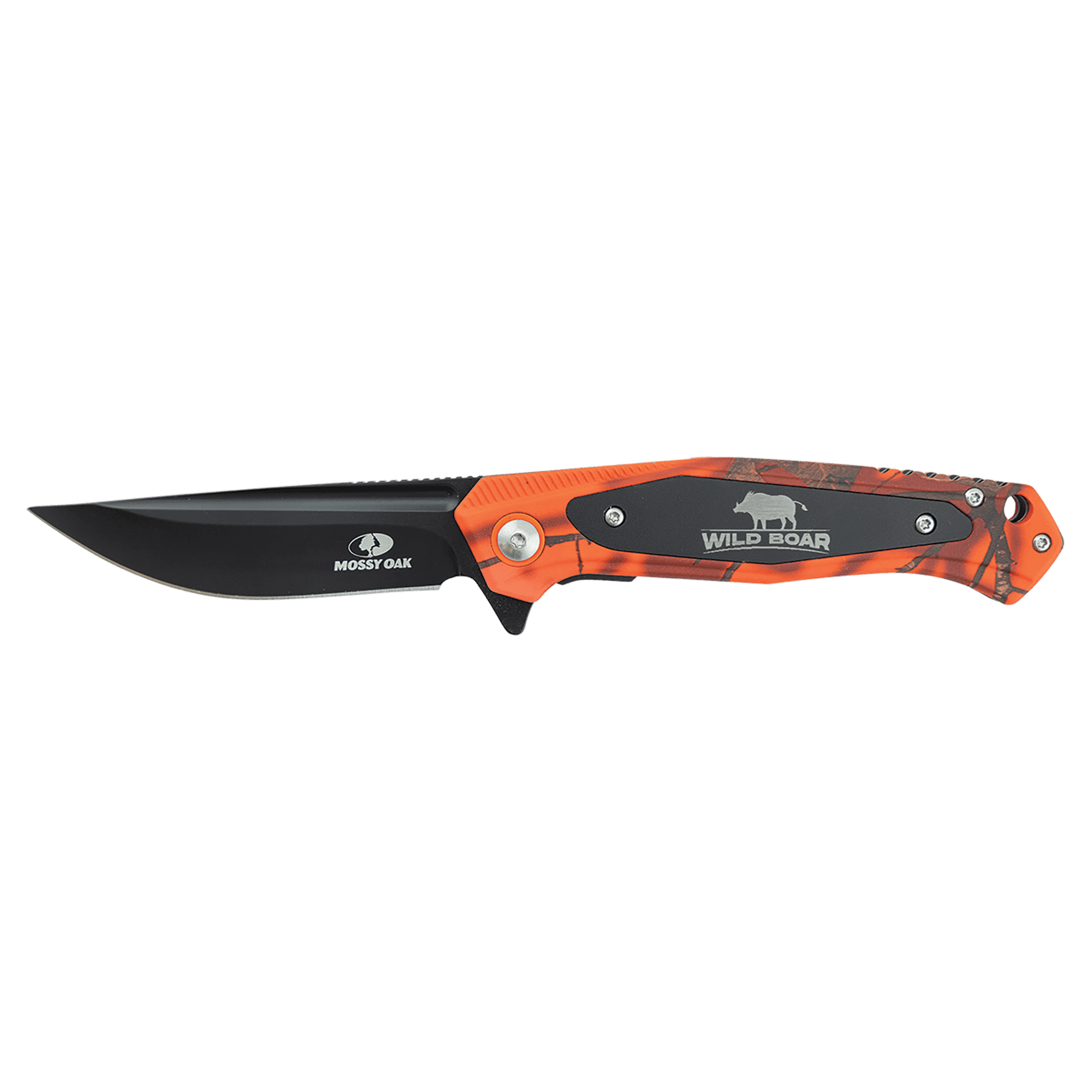 Bison River 4 1/2" Pink Camo Everyday Carry Knife - Mossy Oak Country Roots Pattern (orange)