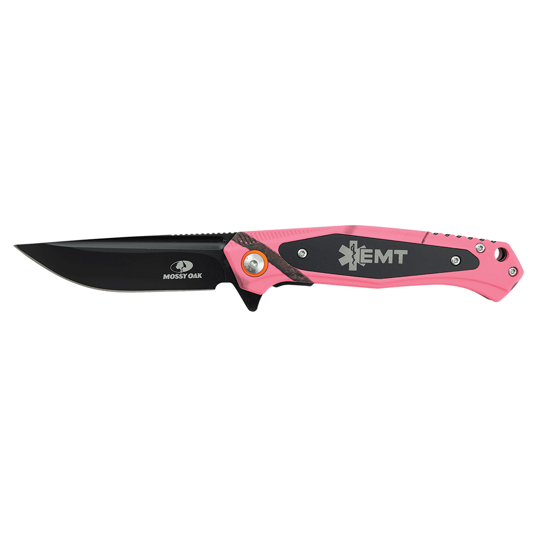 Bison River 4 1/2" Pink Camo Everyday Carry Knife - Mossy Oak Country Roots Pattern