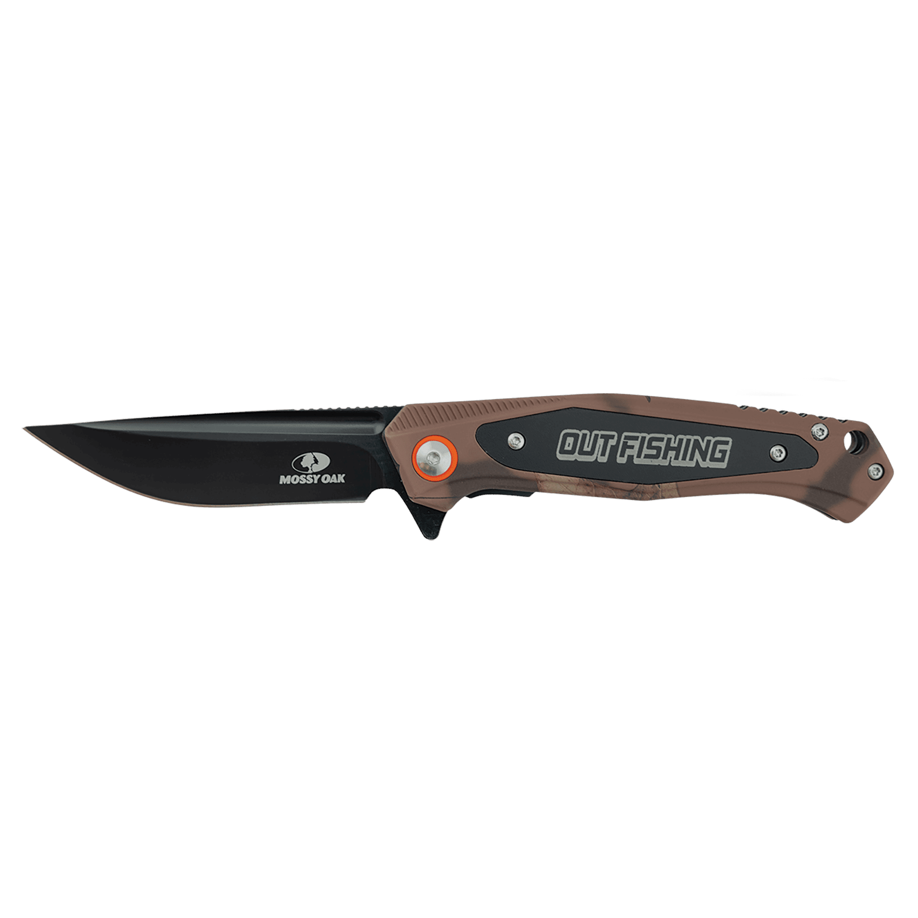 Bison River 4 1/2" Pink Camo Everyday Carry Knife - Mossy Oak Country Roots Pattern (brown)