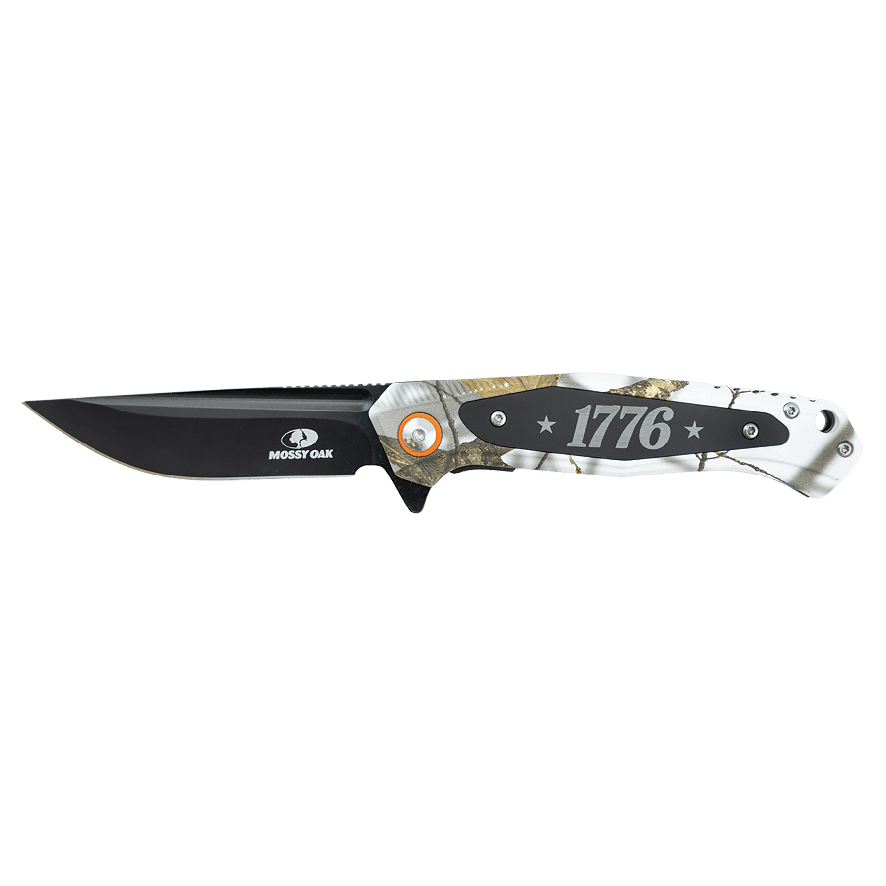 Bison River 4 1/2" Pink Camo Everyday Carry Knife - Mossy Oak Country Roots Pattern (white)