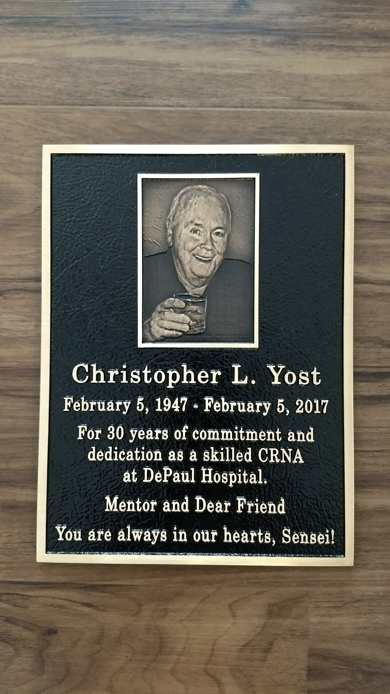 Custom plaque and installation project 9