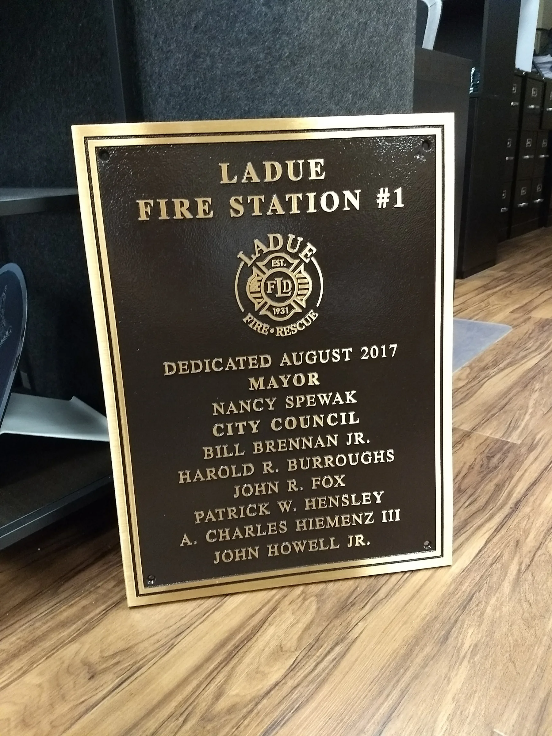 Custom plaque and installation project 14