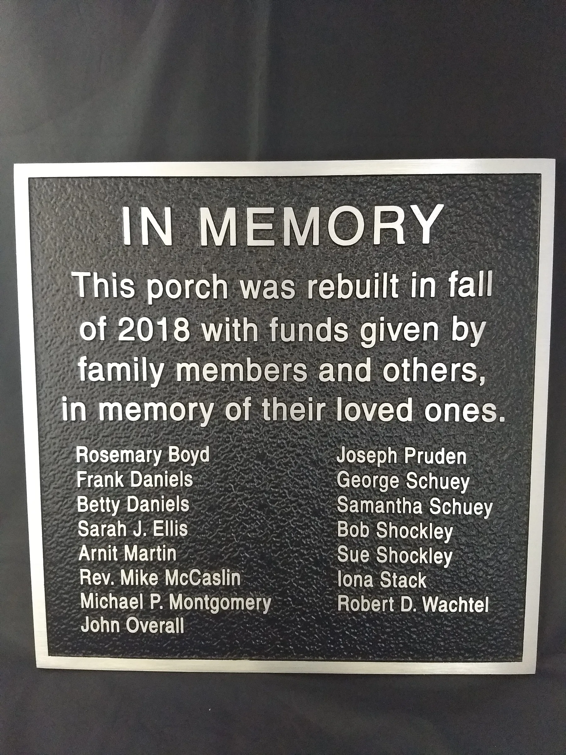 Custom plaque and installation project 30