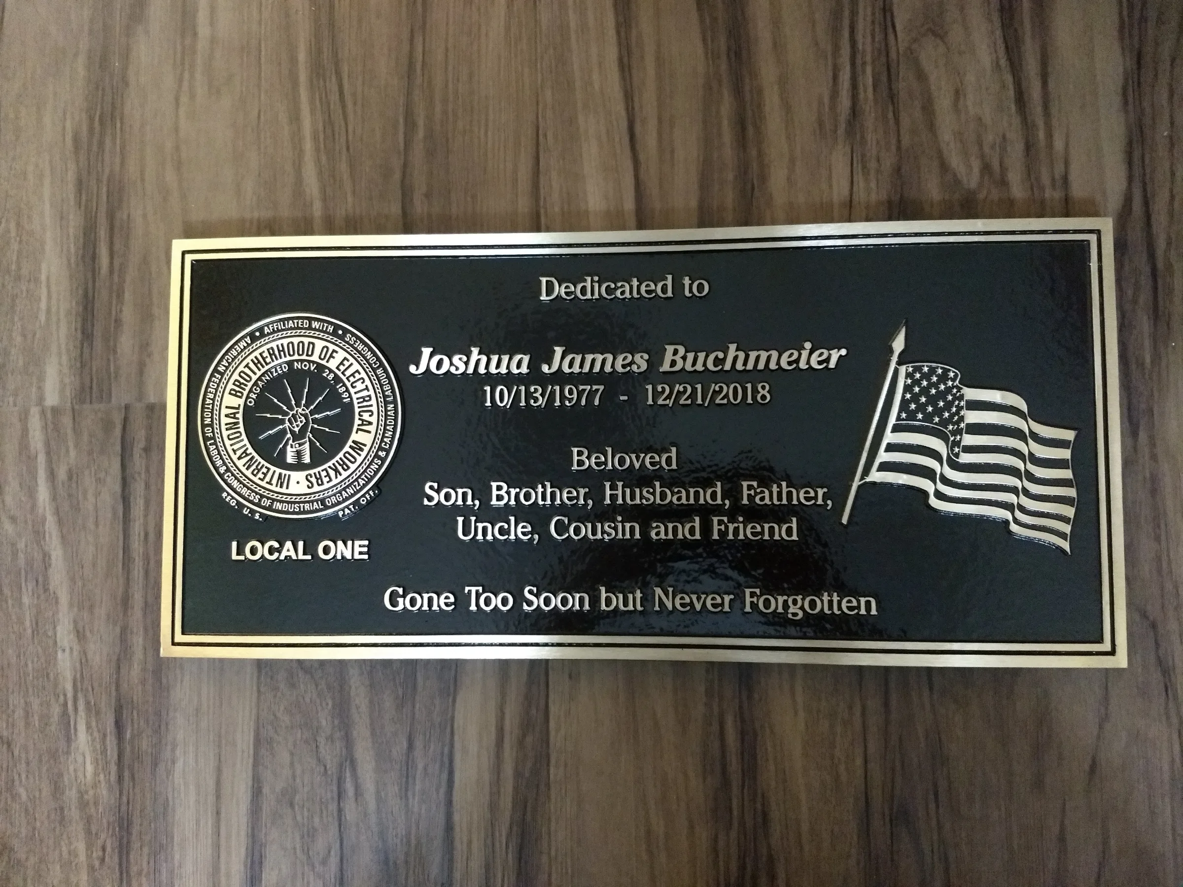 Custom plaque and installation project 31