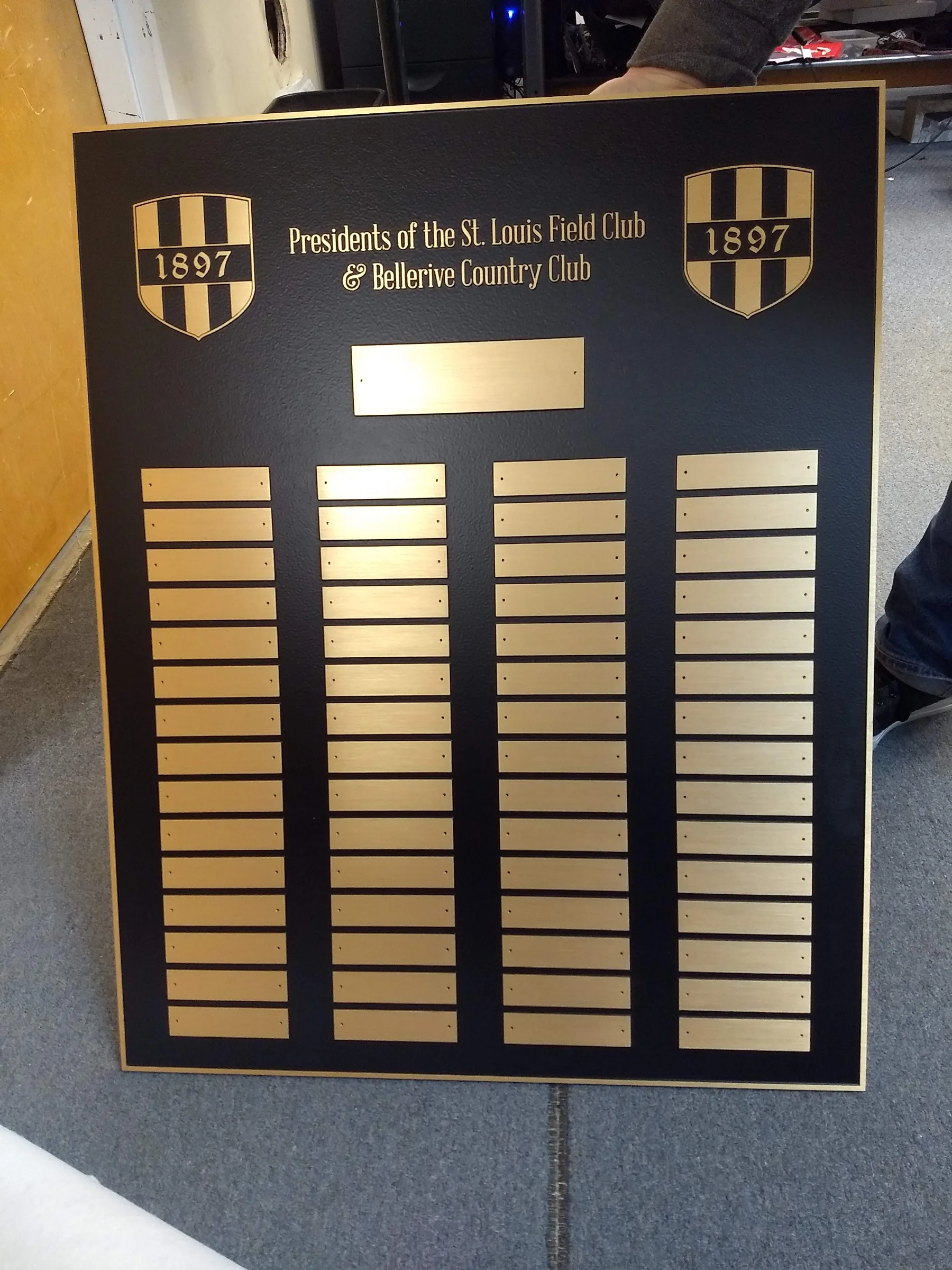 Custom plaque and installation project 36