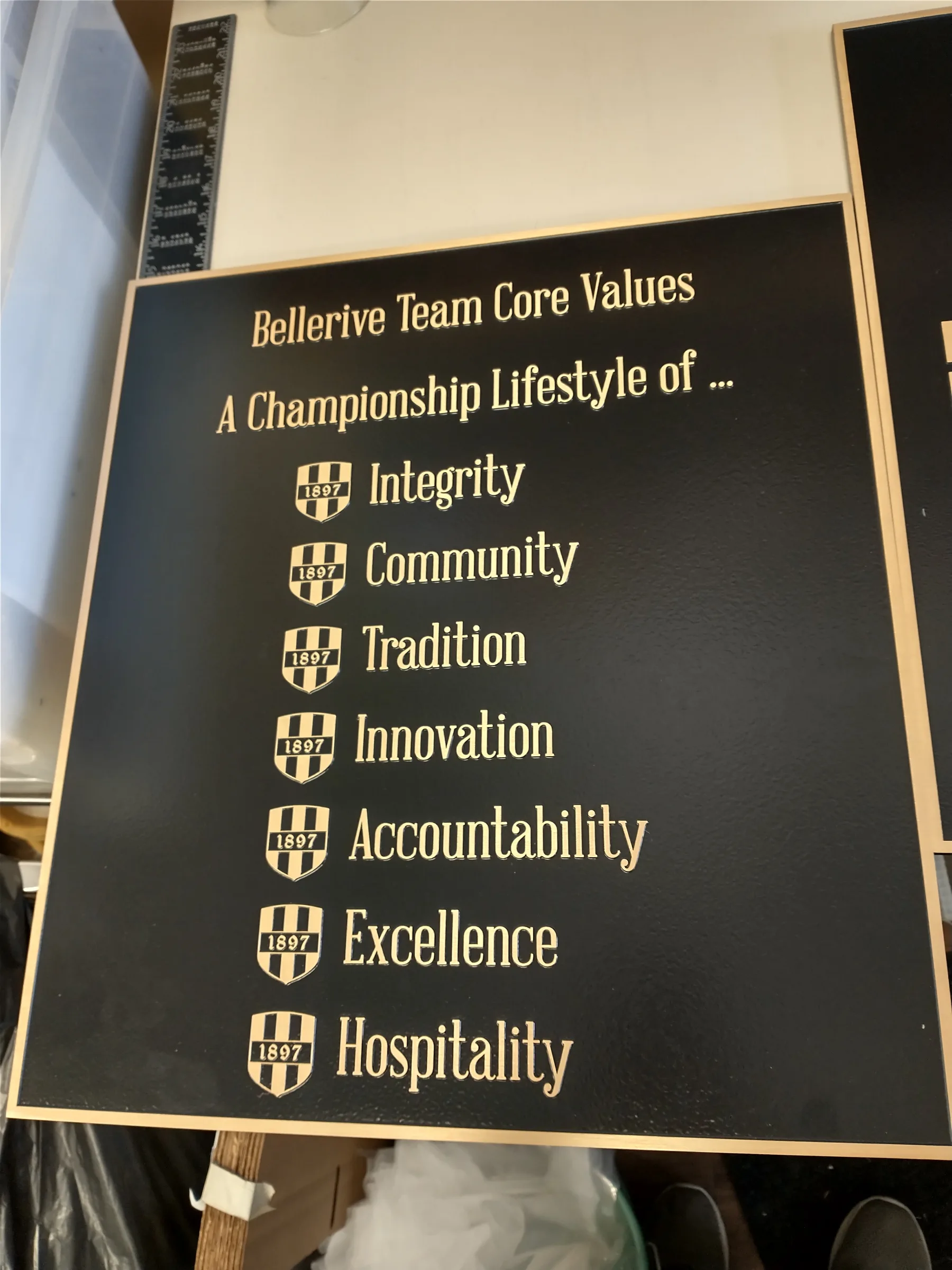 Custom plaque and installation project 37
