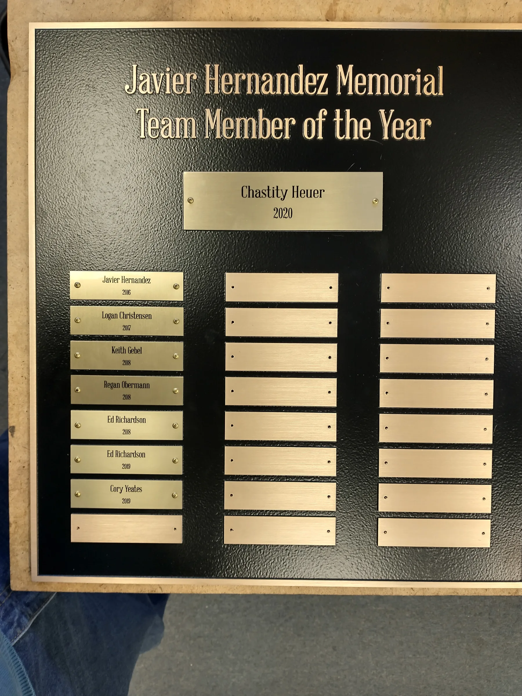 Custom plaque and installation project 38