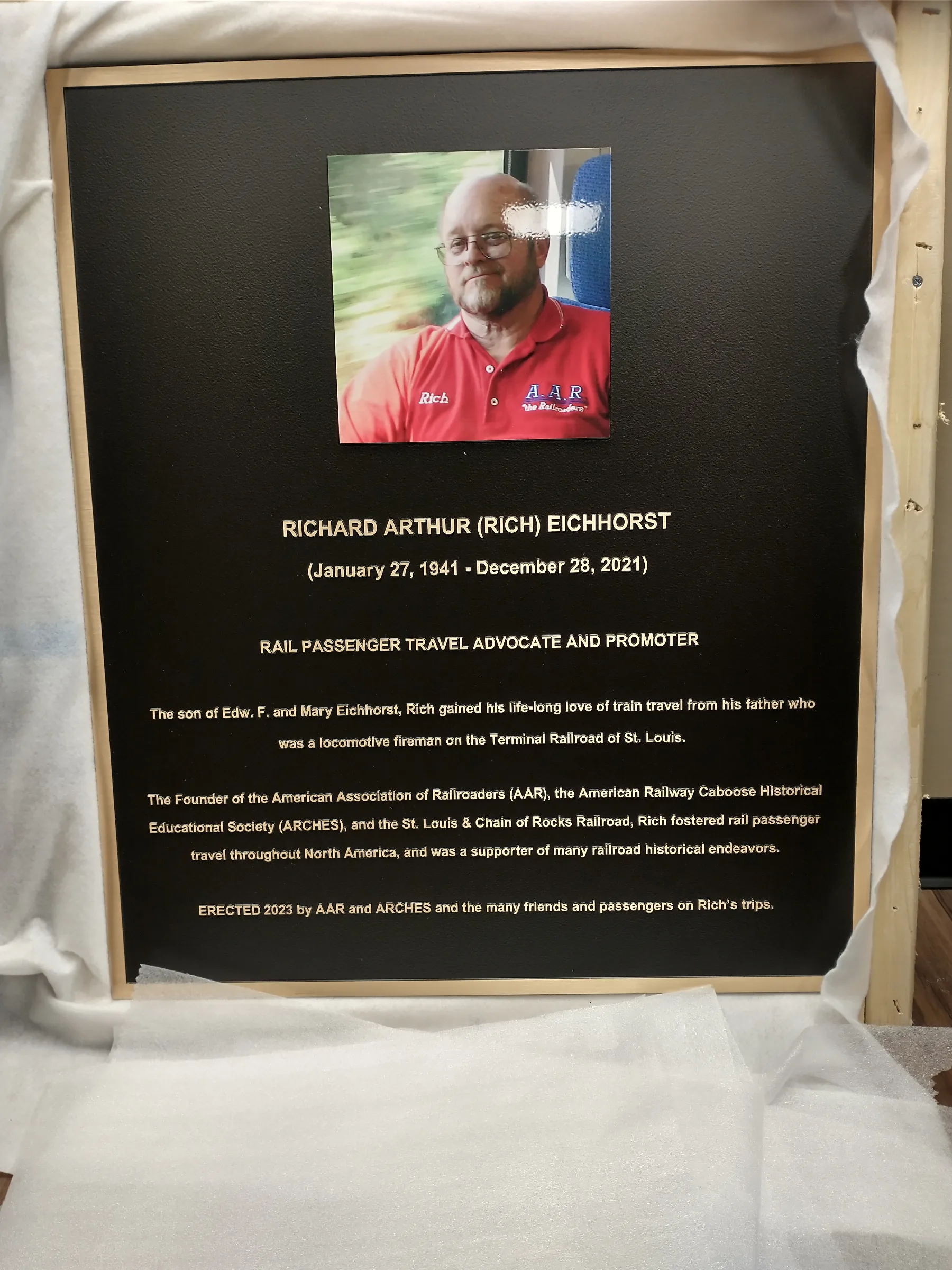 Custom plaque and installation project 47