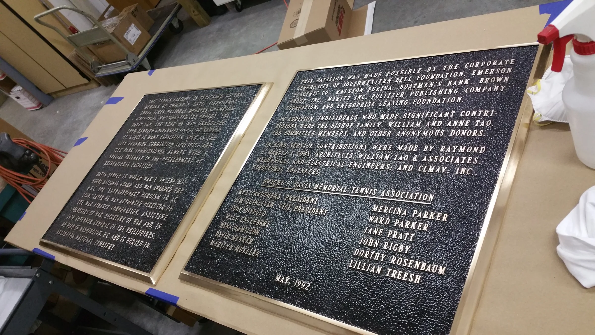 Custom plaque and installation project 56