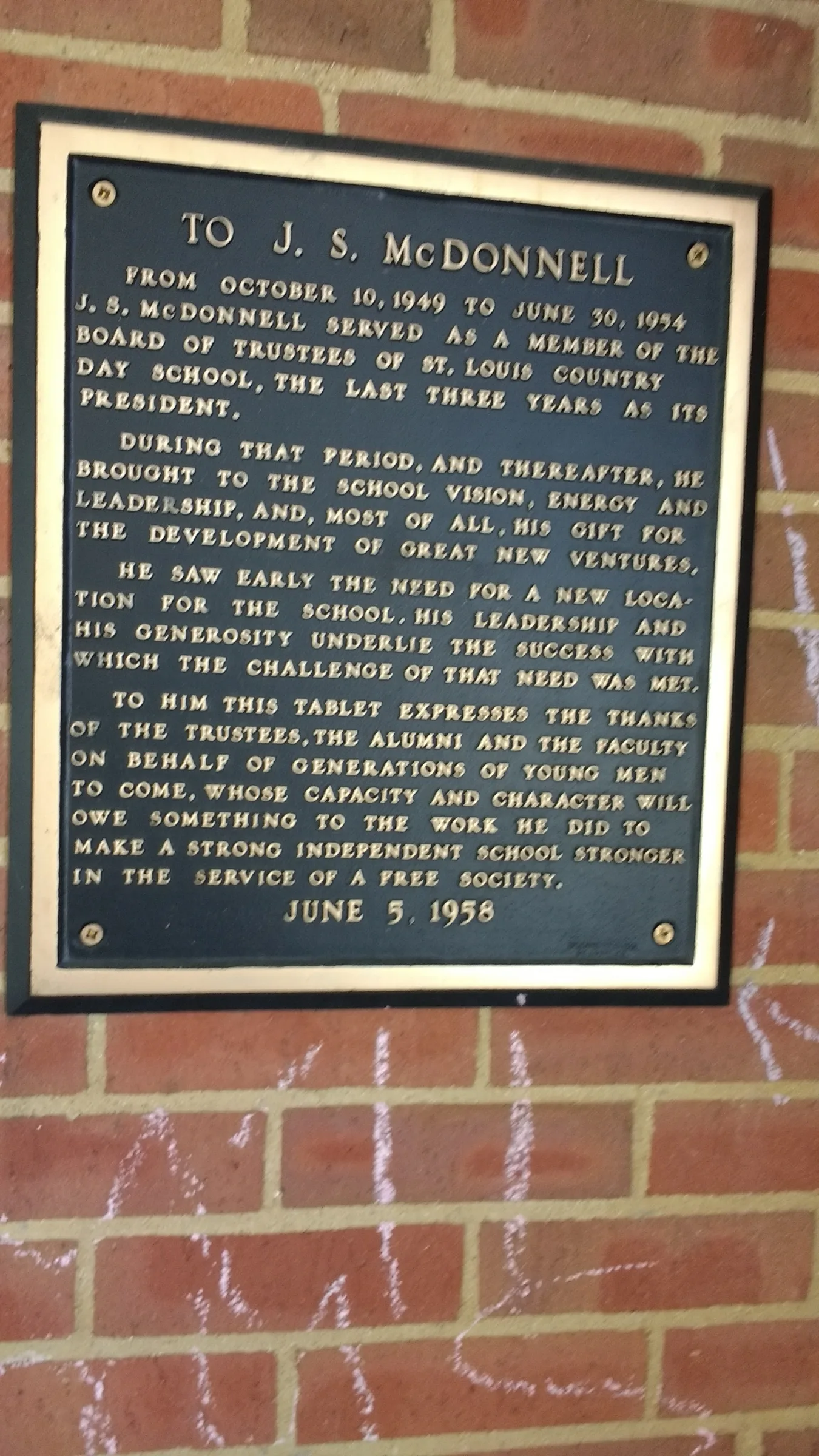 Custom plaque and installation project 67