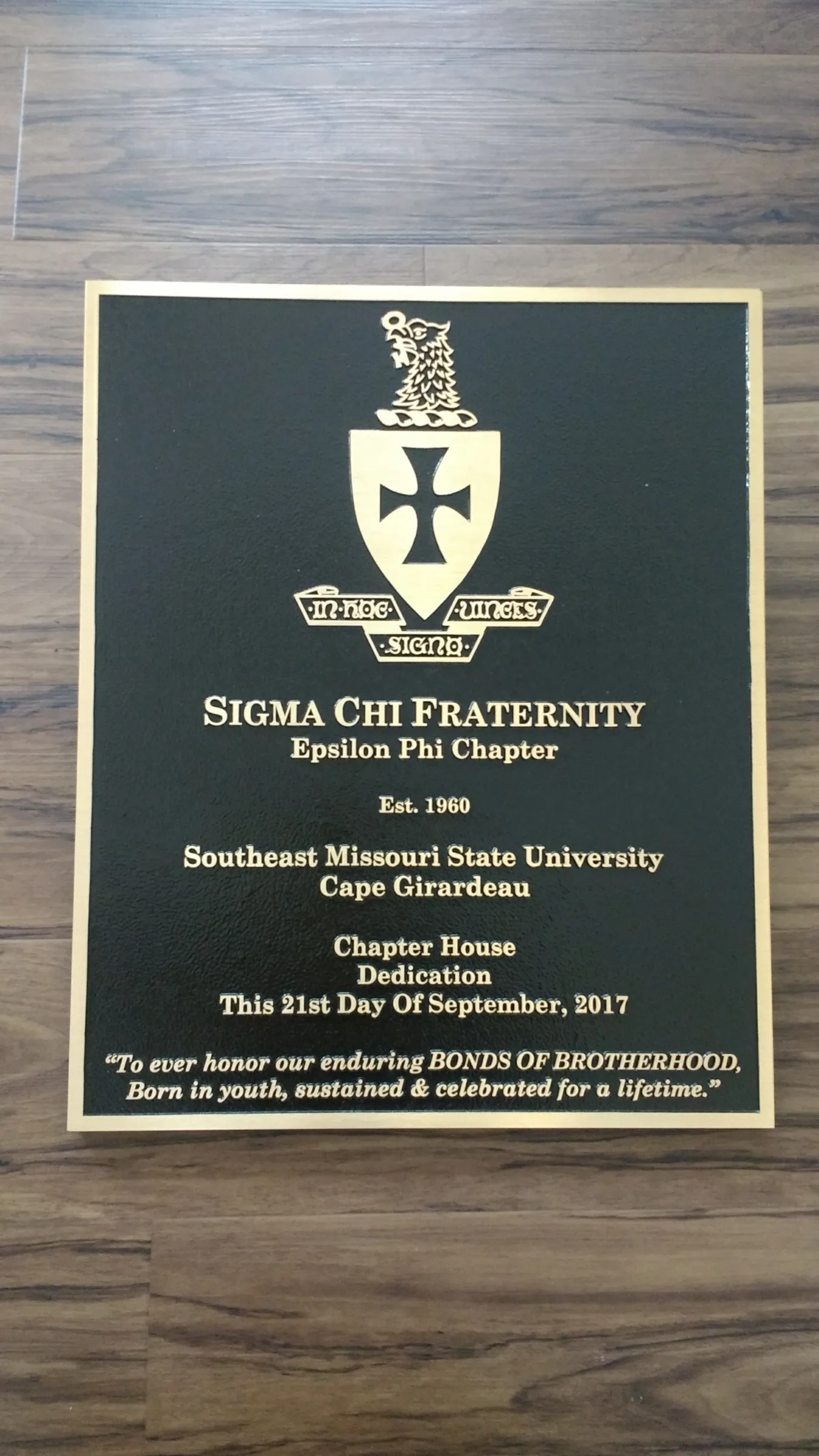 Custom plaque and installation project 69