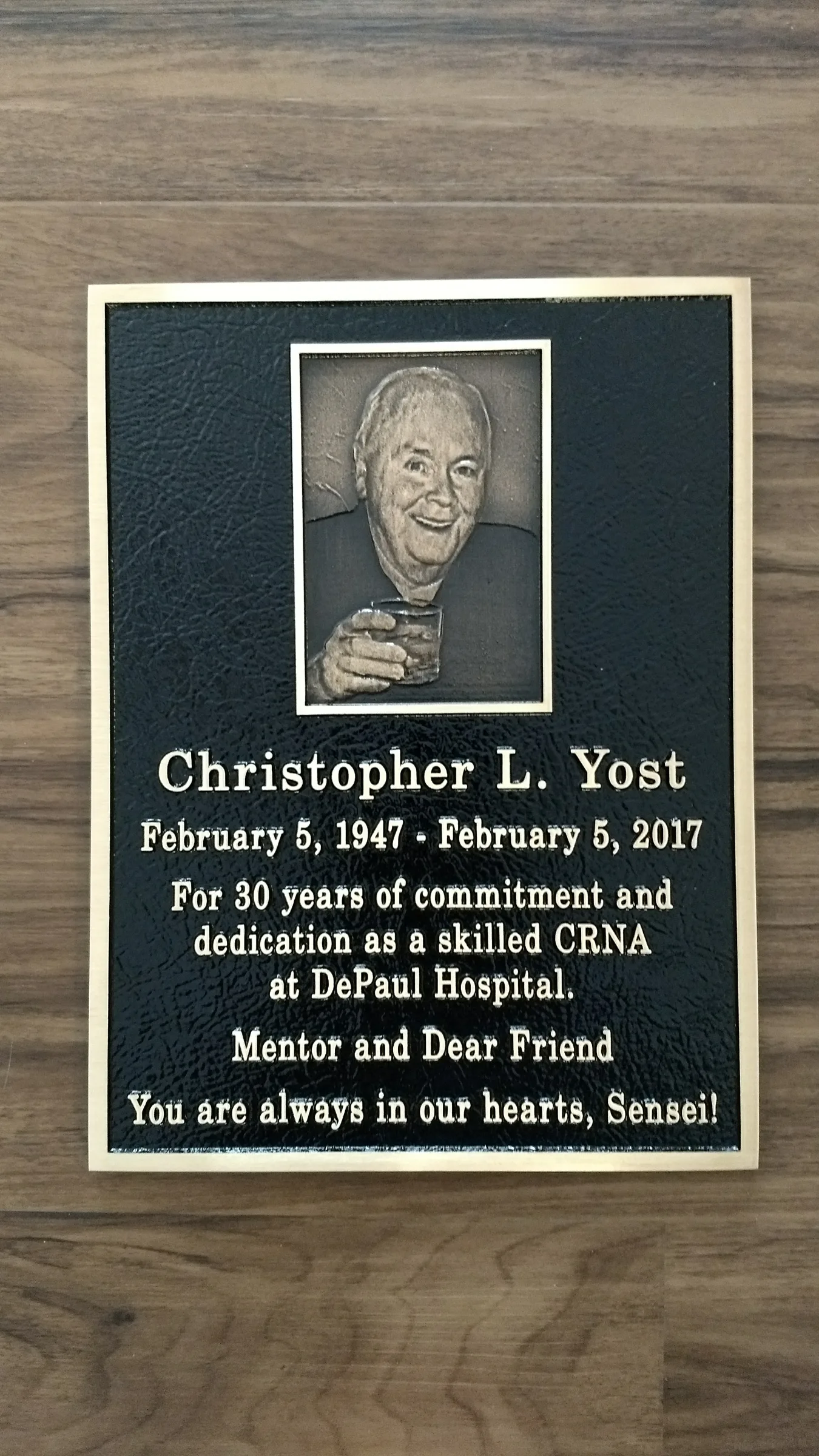 Custom plaque and installation project 71