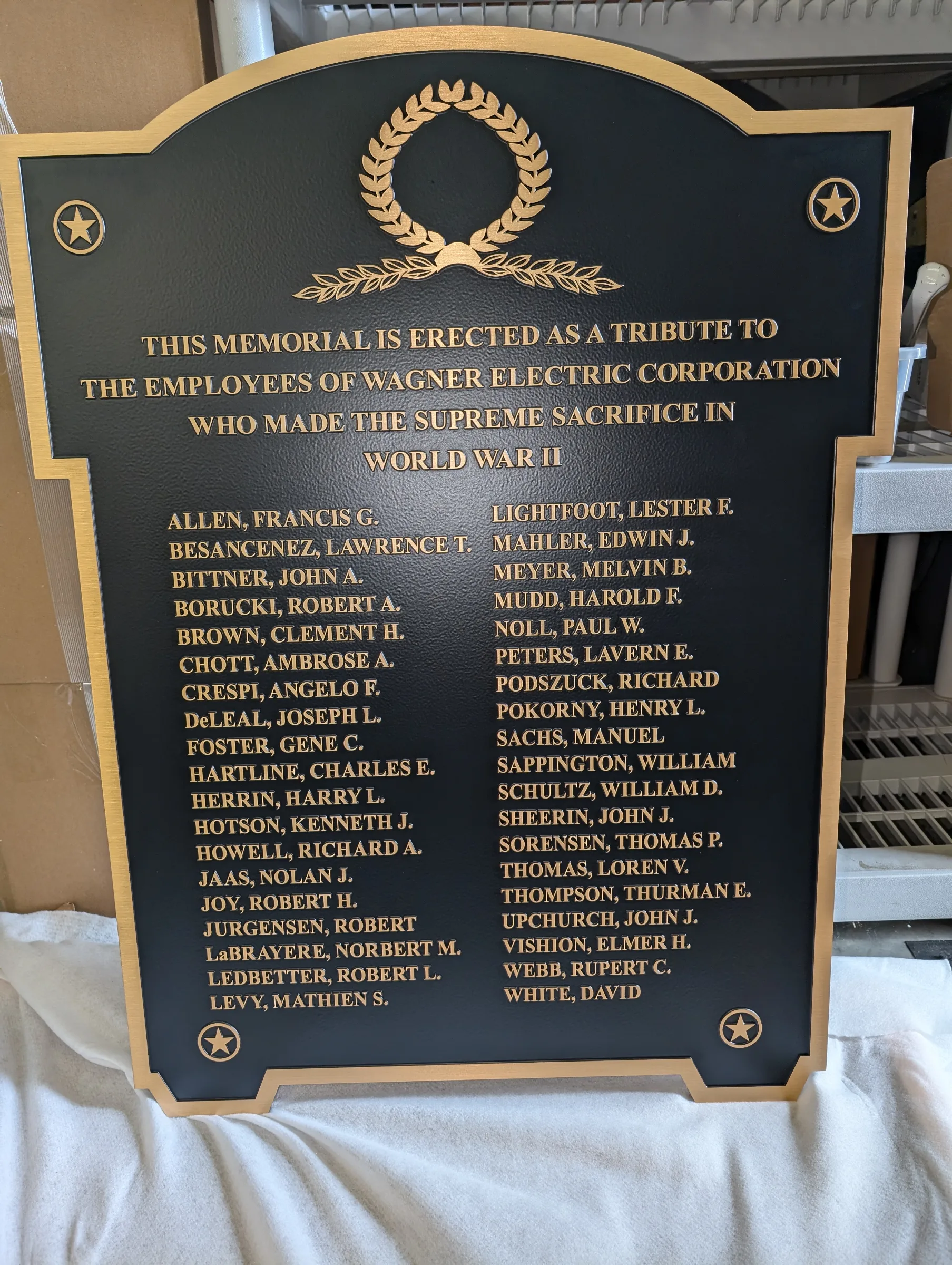 Custom plaque and installation project 74